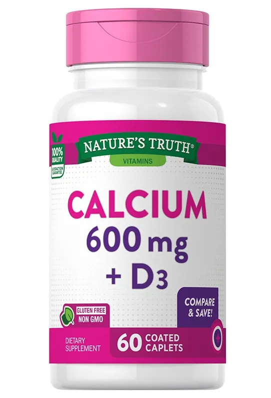 Calcium 600 mg plus Vitamin D3 - 60 Coated Caplets Calcium 600 mg plus Vitamin D3 - 60 Coated Caplets